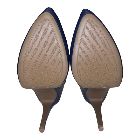 BCBG blue platform Penni snakeskin stilettos - Picture 6 of 8